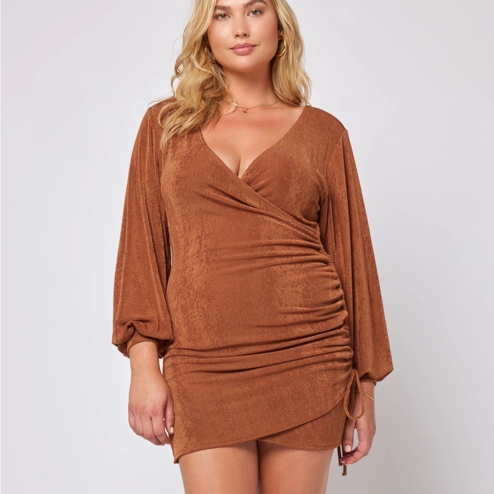 NWT L Space Melissa Dress Size Small color is coffee - Picture 9 of 9